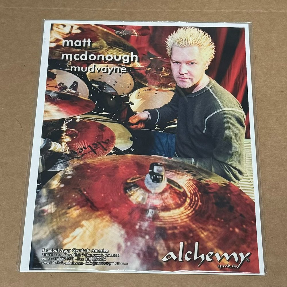 ALCHEMY CYMBALS - MATT MCDONOUGH of MUDVAYNE - 2009 Print Advertisement